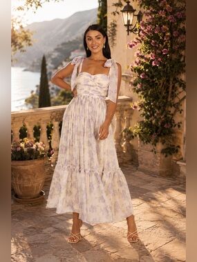 Petal & Pup | Dresses | Petal Pup Miara Floral Print Halter Dress Navy Floral Nwt